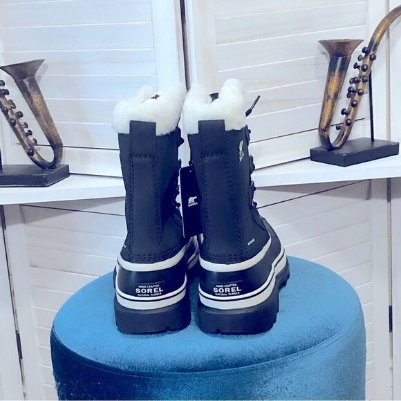 Sorel Caribou Waterproof Snow Boots Black Stone Size 7.5 - Picture 9 of 10